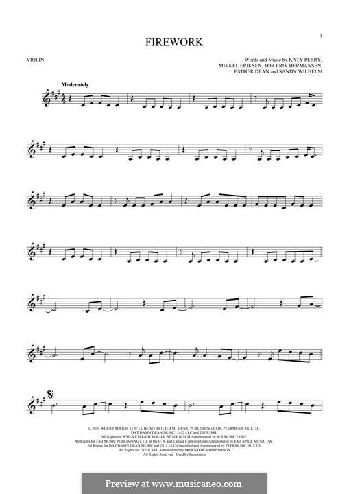 Instrumental version: Für Violine by Esther Dean, Katy Perry, Mikkel Storleer Eriksen, Sandy Wilhelm, Tor Erik Hermansen