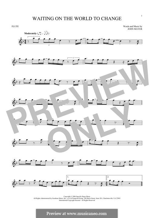 Waiting on the World to Change: Für Flöte by John Mayer