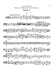 Amerikanische Suite für Orchester, B.190 Op.98b: Fagotte- und Kontrafagottstimmen by Antonín Dvořák