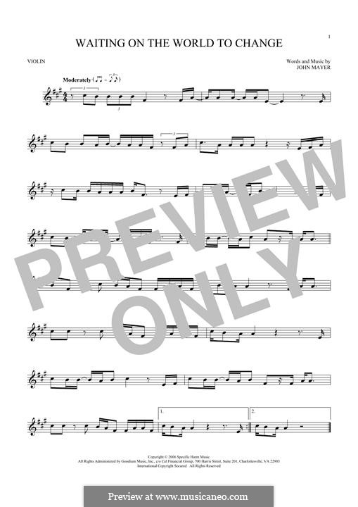 Waiting on the World to Change: Für Violine by John Mayer