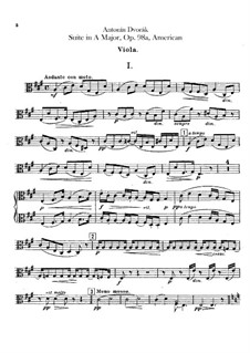 Amerikanische Suite für Orchester, B.190 Op.98b: Violastimme by Antonín Dvořák
