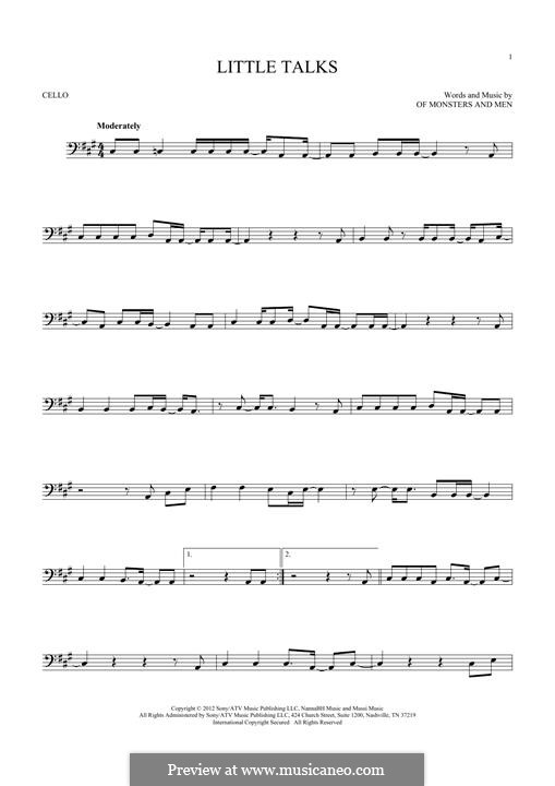 Little Talks (Of Monsters and Men): Für Cello by Nanna Bryndis Hilmarsdottir, Ragnar Thorhallsson