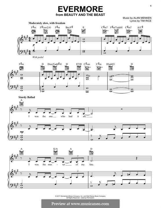 Piano-vocal version: Für Stimme und Klavier (oder Gitarre) by Alan Menken