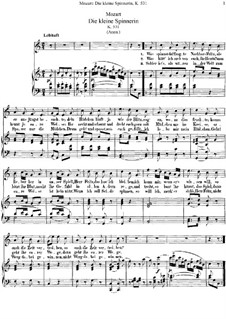 Die kleine Spinnerin, K.531: Für Stimme und Klavier by Wolfgang Amadeus Mozart