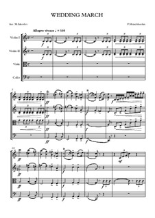 Hochzeitsmarsch: Für Streichquartett by Felix Mendelssohn-Bartholdy