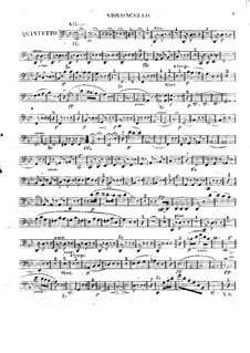 Quintett für Klavier, Harfe und Streicher, Op.142: Cellostimme by Ferdinand Ries