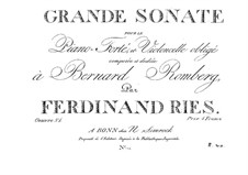 Sonate in A-dur für Klavier und Cello, Op.21: Klavierstimme by Ferdinand Ries