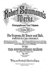 Vier Gesänge, Op.141: Vollsammlung by Robert Schumann
