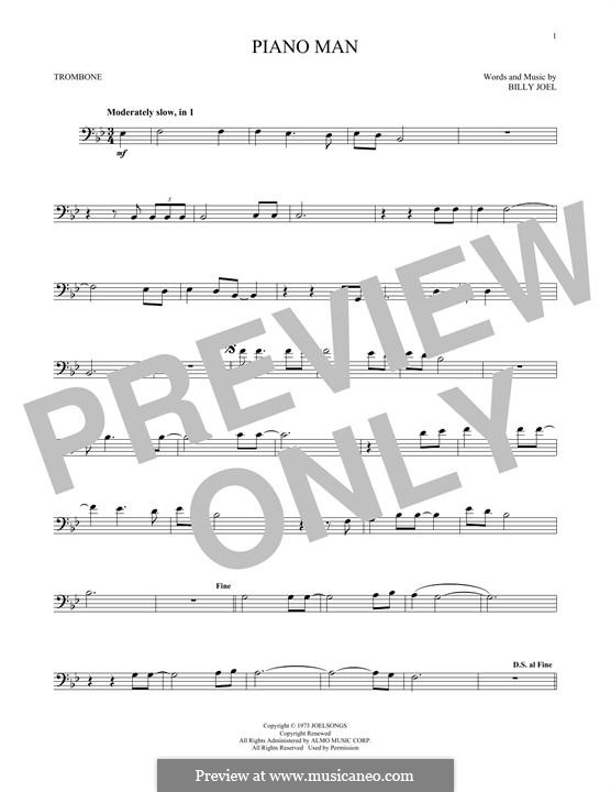 Piano Man: For trombone by Billy Joel