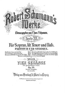 Vier Gesänge, Op.59: Vier Lieder by Robert Schumann