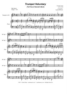 Prince of Denmark's March (Trumpet Voluntary): Duet for Bb-trumpet - piano accompaniment by Jeremiah Clarke