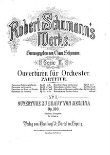 Die Braut von Messina, Op.100: Vollpartitur by Robert Schumann