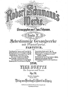 Vier Duos für Stimmen und Klavier, Op.78: Vollsammlung by Robert Schumann