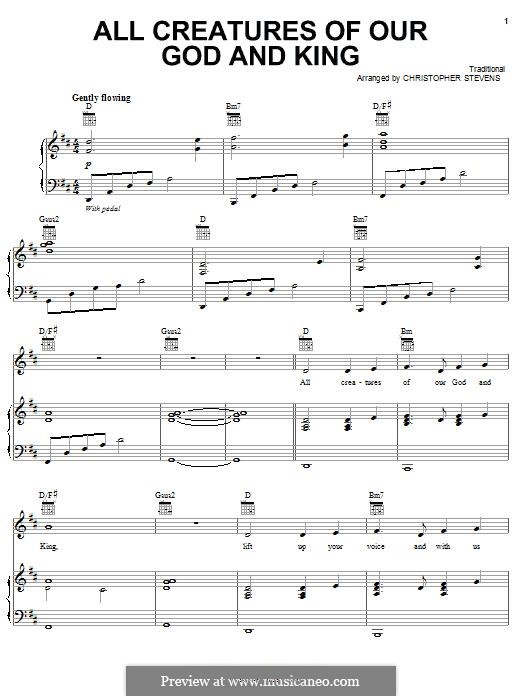 All Creatures of Our God and King: Für Stimme und Klavier (oder Gitarre) by folklore