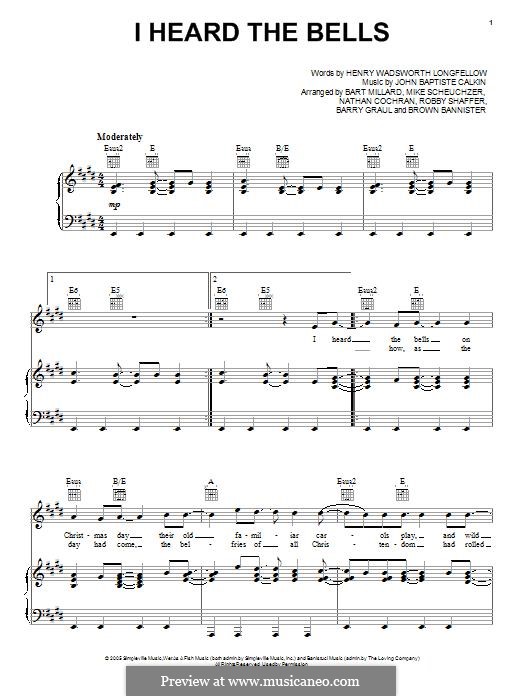I Heard the Bells on Christmas Day: Für Stimme mit Klavier oder Gitarre (MercyMe) by John Baptiste Calkin