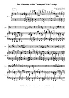 Nr.6 Doch wer mag ertragen den Tag seiner Ankunft: For trombone solo and piano by Georg Friedrich Händel