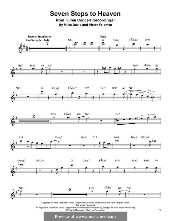 Seven Steps To Heaven: Für Tenorsaxophon by Miles Davis