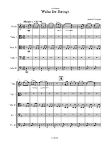 Waltz for Strings: For quintet – full score and parts by Andrei Fridman
