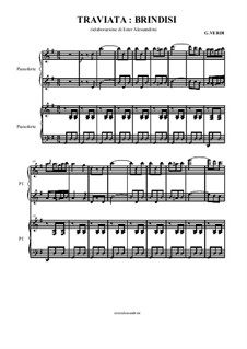 Libiamo ne'lieti calici (Brindisi): Für Klavier, vierhändig by Giuseppe Verdi