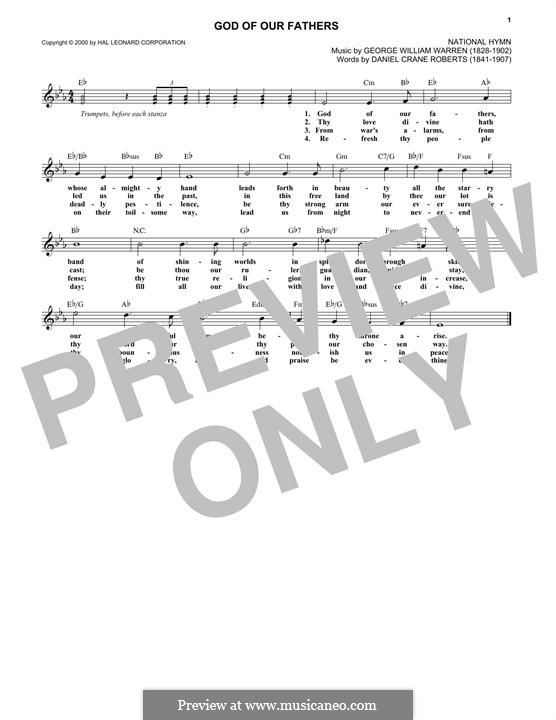 God of Our Fathers: Melodische Linie by George William Warren