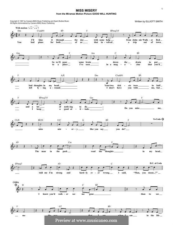 Miss Misery: Melodische Linie by Elliott Smith