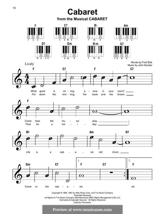 Cabaret (Liza Minnelli): Melodische Linie by John Kander