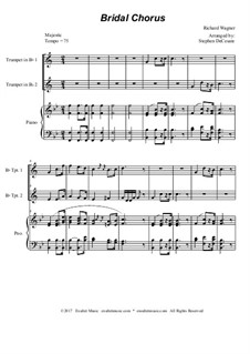 Brautlied: Duet for Bb-trumpet - piano accompaniment by Richard Wagner