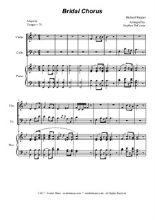 Brautlied: Duet for violin and cello - piano accompaniment by Richard Wagner