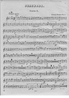Ständchen Nr.1 in D-Dur, Op.11: Hornstimme I by Johannes Brahms