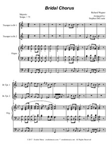 Brautlied: Duet for Bb-trumpet - organ accompaniment by Richard Wagner