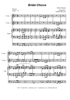 Brautlied: Duet for C-instruments - organ accompaniment by Richard Wagner