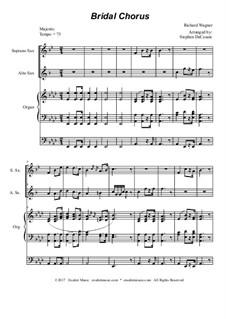 Brautlied: Duet for soprano and alto saxophone - organ accompaniment by Richard Wagner