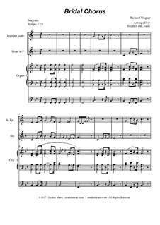 Brautlied: Duet for Bb-trumpet and french horn - organ accompaniment by Richard Wagner