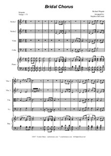 Brautlied: For string quartet - piano accompaniment by Richard Wagner