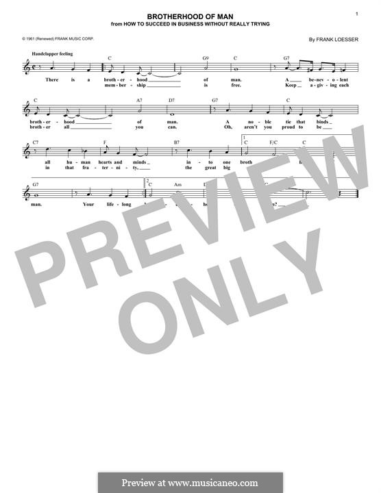 Brotherhood of Man: Melodische Linie by Frank Loesser