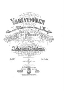 Variationen über ein Thema von Haydn, Op.56b: Für zwei Klaviere, vierhändig by Johannes Brahms