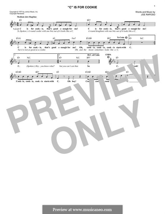 C is for Cookie (The Cookie Monster): Melodische Linie by Joe Raposo