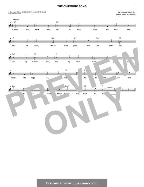 The Chipmunk Song (Alvin and the Chipmunks): Melodische Linie by Ross Bagdasarian