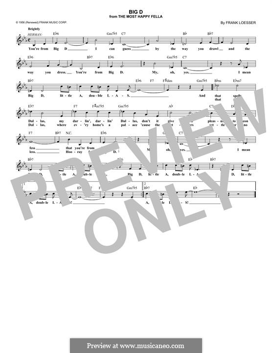Big D: Melodische Linie by Frank Loesser