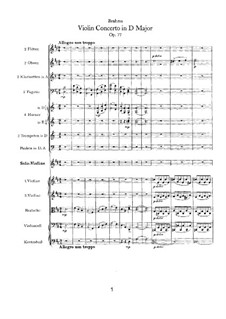 Konzert für Violine und Orchester in D-Dur, Op.77: Teil I by Johannes Brahms