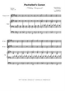 Chamber version: For brass quartet and organ by Johann Pachelbel
