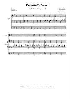 Trio instrument version: For violin, cello and organ by Johann Pachelbel