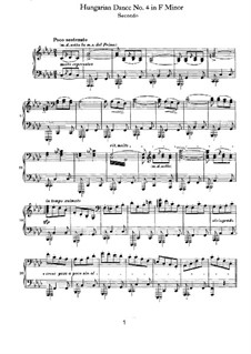 Tanz Nr.4 in fis-Moll: Erste Stimme, Zweite Stimme by Johannes Brahms