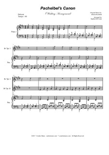 Trio instrument version: For two Bb-trumpet and piano by Johann Pachelbel