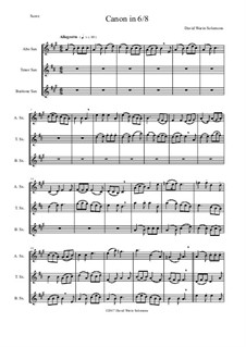Canon in 6/8: For saxophone trio by David W Solomons