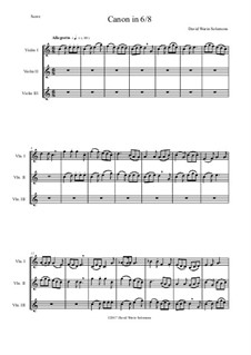 Canon in 6/8: For violin trio by David W Solomons