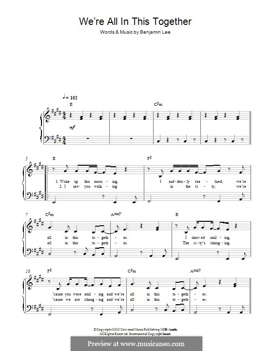 We're All in This Together: Für Klavier by Ben Lee