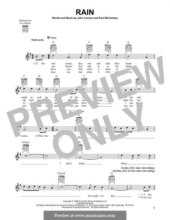 Rain (The Beatles): Für Gitarre mit Tabulatur by John Lennon, Paul McCartney