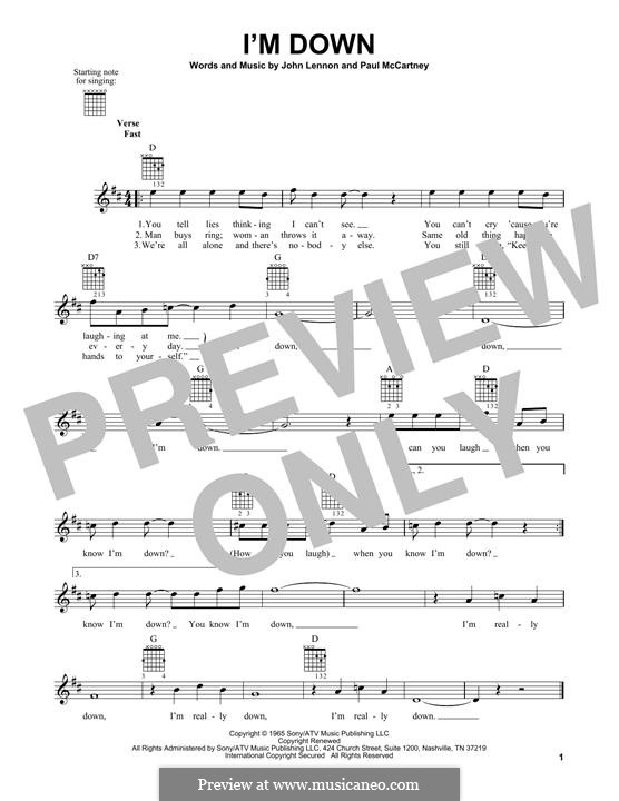 I'm Down (The Beatles): Für Gitarre mit Tabulatur by John Lennon, Paul McCartney