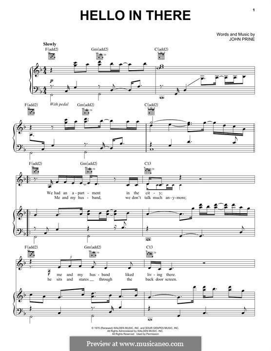 Hello in There: Für Stimme und Klavier by John Prine